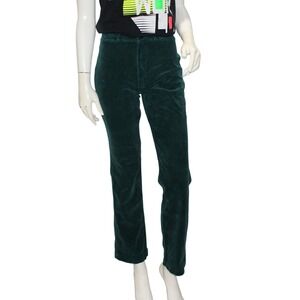 California Ivy Green Corduroy High Waisted Pants Size 9 Juniors VTG 1980's